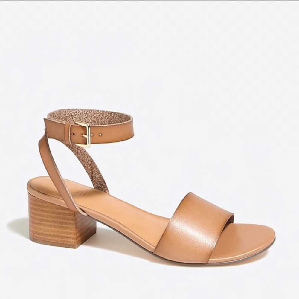 J Crew sz 9 New block heel sandal color saddle new
